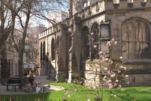 The churchyard of St Peter's Church, Nottingham